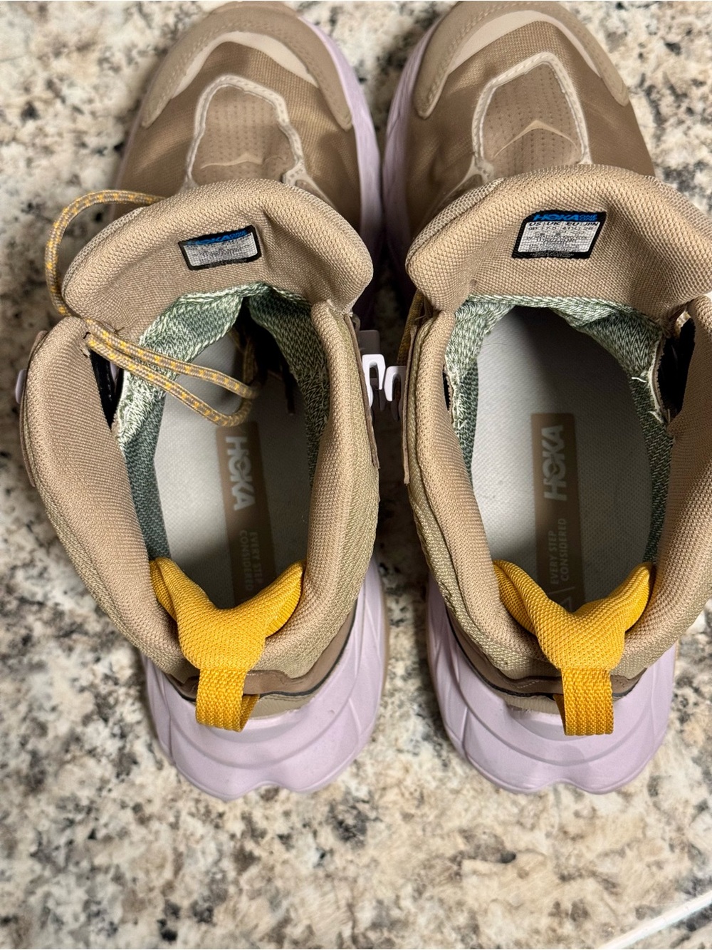 Hoka Brown and Yellow Trail Sneaker - Picture 6 of 7